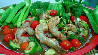 ตำกุ้งสด (สายหมอบ)โดนใจสายแซ่บ  กุ้งตัวใหญ่ๆหวานๆความเผ็ด ความอร่อยระดับ10 สไตล์ | ครัวบ้านๆ Channel