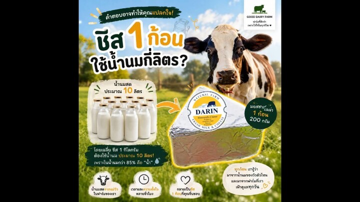 ชีสก้อนเดียว...ใช้น้ำนมกี่ลิตร? 🧀🥛