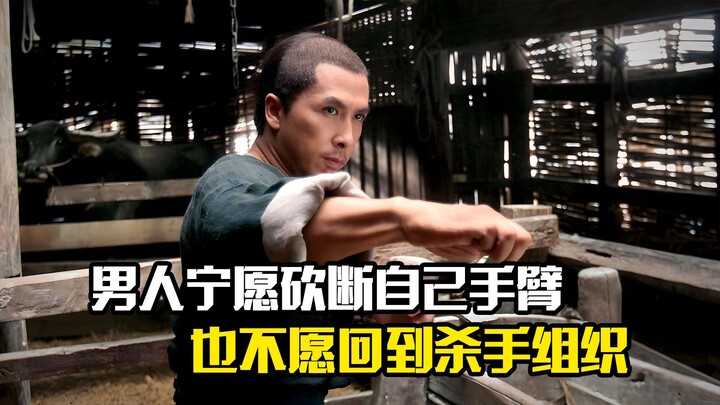 A man would rather cut off his own arm than return to the assassin organization—martial arts film