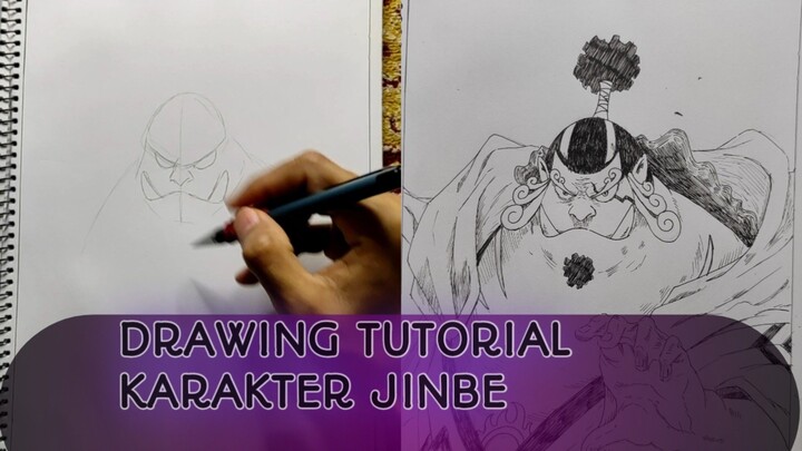 Drawing Tutorial Karakter Anime Jinbe on One Piece