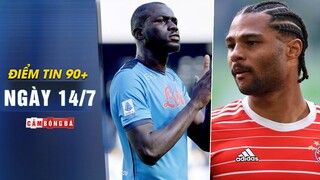 Điểm tin 90+ ngày 14/7 | Ấn định ngày Koulibaly ra mắt Chelsea; Gnabry quay xe ở lại Bayern