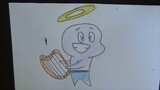 Draw cartoon cute little angel Boy