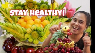 How to make a Fruit Basket/Fruit carving tutorial