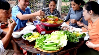 Cá rô lạ nhúng giấm cuốn rau tập tàng chấm mắm nêm giao lưu Nét Đẹp Quê Tôi | ATCL T221