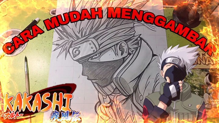 cara yg sangat mudah menggambar anime, kakashi
