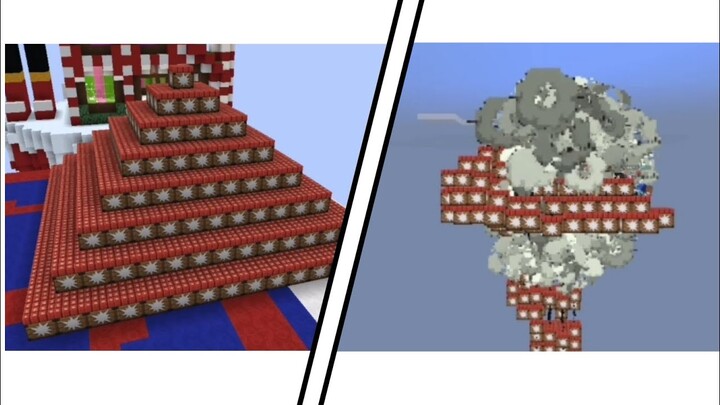 Crashing our bedwars game by building a tnt pyramid 😐💣🌋 [BlockmanGo]