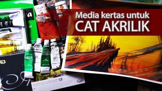 Media kertas untuk melukis menggunakan cat akrilik