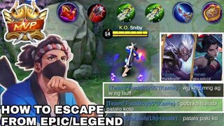 HOW TO ESCAPE FROM EPIC/LEGEND RANK USING HAYABUSA? with 2 cancer team | Pushing, Rotation & Build