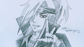 Cara Menggambar Deidara Akatsuki || How To Draw Deidara Akatsuki