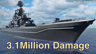 Modern Warships: 3.1Million Damage gameplay. offline match.