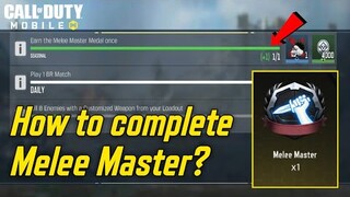 HOW TO COMPLETE MELEE MASTER MEDAL in Battle Royale? (working now) | COD MOBILE