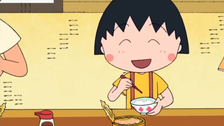 [Chibi Maruko-chan] Today I eat canned tuna with white rice. I eat canned tuna with three bowls of r