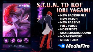 New Chou S.T.U.N. To KOF Skin Script No Password | Full Voice Iori Yagami Script | Mobile Legends