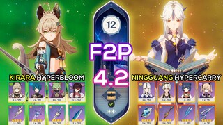 [F2P] Kirara Hyperbloom & Ningguang Hypercarry I Spiral Abyss 4.2 Floor 12 9 stars Genshin Impact