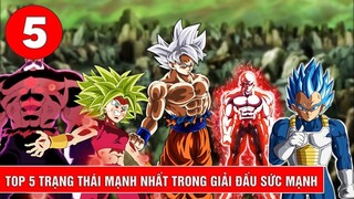 Top 5 trạng thái mạnh nhất trong Giải đấu sức mạnh 12 vũ trụ Dragon Ball Super