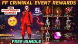 Free Fire Red Criminal Event Rewards | Free Fire 5th Anniversary Bundles | Free Fire