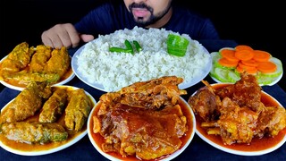 SPICY MUTTON ROGAN JOSH, KOI FISH CURRY, RICE, SALAD, CHILI ASMR MUKBANG | BIG BITE | #liveToEATT