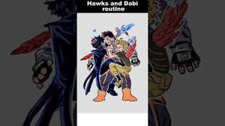 Hawks and Dabi routine😂😂😂💛🩵🩵💛#anime #memes #mha #myheroacademia #hawks #dabi #shorts