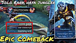 Di Rusuh + Di bacodin Tim ! Solo Rank Epic Comeback Stenly Hayabusa