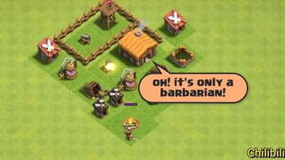 1 barbarian lv max có thể thắng nhà cấp 1 không #game