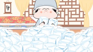 静白宝贝又开始啃冰块了！
