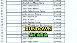 TIPS MEMBUAT RUNDOWN ACARA MS. E  #shorts