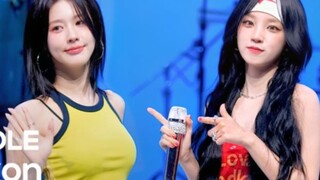 GIDLE تقدم أول حفل مباشر على المسرح بنسخة فرقة Klaxon مع فتح الميكروفون بالكامل! مستقرة جدًا!