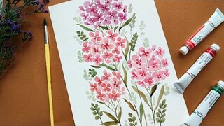 Easy Flowers Painting for Beginners • Beautiful Flowers Watercolor