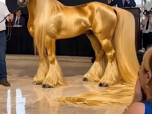 Is this horse made of gold?