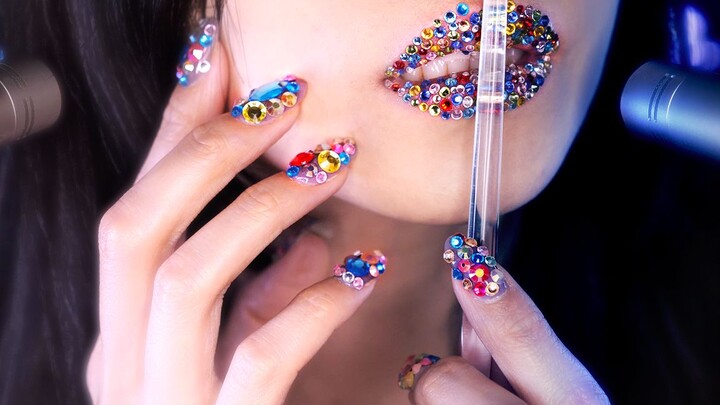 Sleep-inducing tapping and rubbing of rhinestone lips, finger-triggered sounds | Bakery – Vocal-free