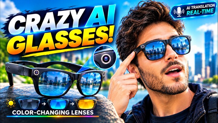 New 800W Camera Glasses Men Color-Changing AI Smart Translation Glasses Review