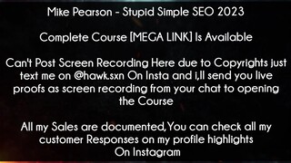 Mike Pearson-Course  Stupid Simple SEO 2023 download