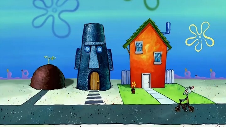 Squidward tiba-tiba menyadari bahwa di sebelah Rumah Potret Manusia telah muncul sebuah bangunan ane