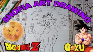drawing son goku, dari anime dragon ball