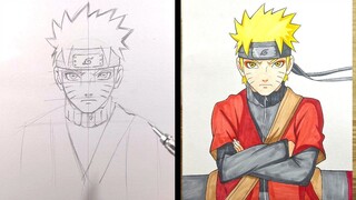 How to Draw Naruto Sage Mode - easy anime drawing
