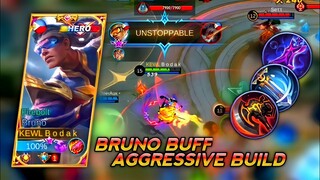 BRUNO AGGRESSIVE BUILD | TOP GLOBAL BRUNO BEST BUILD 2021 - MARKSMAN JUNGLE META