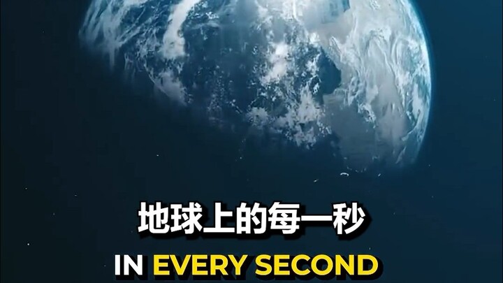 In just one second, how much is happening on Earth?