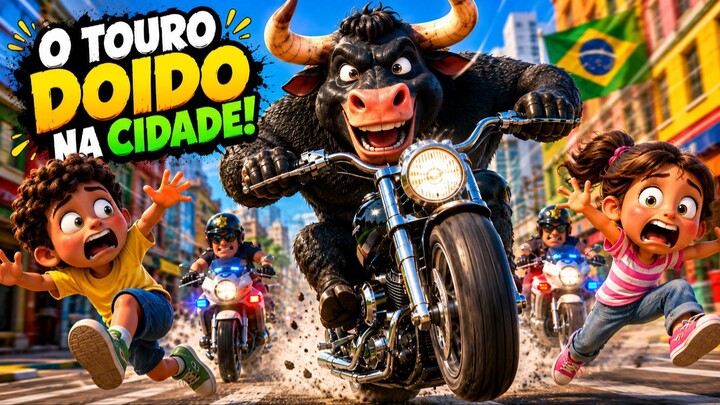 O TOURO DOIDO PEGOU A MOTO E FUGIU! 🐂🏍️😂 | Cowboy Max Vai Parar Esse Tourão | Mini Mundo Aventura