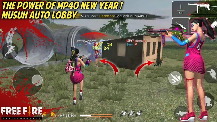 PAKE MP40 NEW YEAR MUSUH AUTO RATA ! MP40 THUNDER ELEMENT LEWAT ! - FREE FIRE BATTLEGROUND !