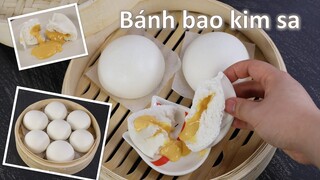 Chi tiết cách làm bánh bao kim sa (Liu Sha Bao) | Molten Lava Buns