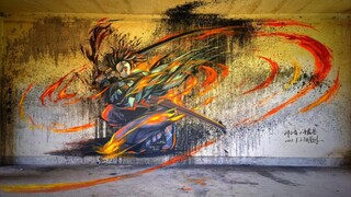 Painting Breath of Fire in an abandoned building