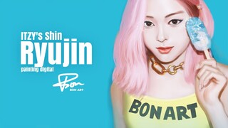 ITZY's Shin Ryujin painting digital | BON ART (vẽ ITZY's Shin Ryujin)