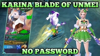 Script Skin Karina Custom Anime Blade Of Unmei Full Effects | No Password - Mobile Legends