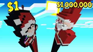 ถ้าเกิด!? บ้านซานตาคลอส คนจน $1 เหรียญ VS  ซานตาคลอส คนรวย $1,000,000 เหรียญ - Minecraft คนรวยคนจน