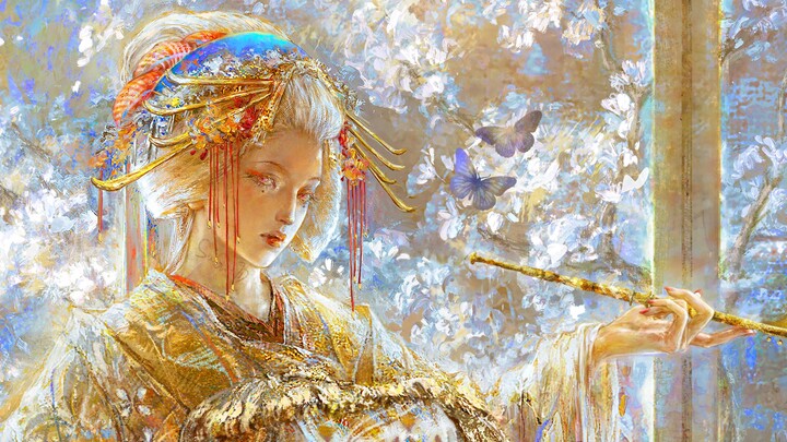 【Bản thảo】Trong sương sớm, khi sương trên sân vườn lấp lánh ánh sáng.