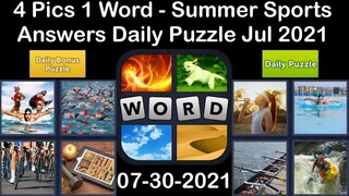 4 Pics 1 Word - Summer Sports - 30 July 2021 - Answer Daily Puzzle + Daily Bonus Puzzle