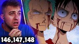 LUFFY AND ZORO GET BEAT BY BELLAMY?!?! One Piece Episode 146, 147 & 148 REACTION + REVIEW