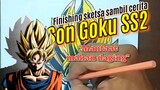 "Manfaat makan daging". Finishing sketsa gambar Son Goku Super Saiyan 2 sambil cerita.