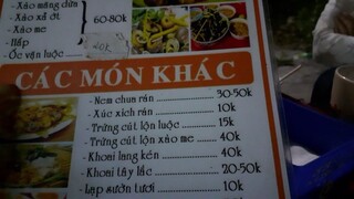 Ốc nhồi xào măng dừa. Đi ăn cùng các em ở thị trấn