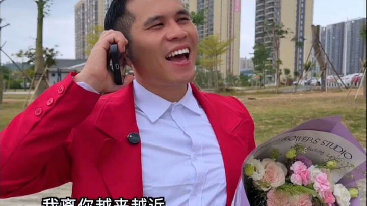 Online romance turns real: we had a meal together.